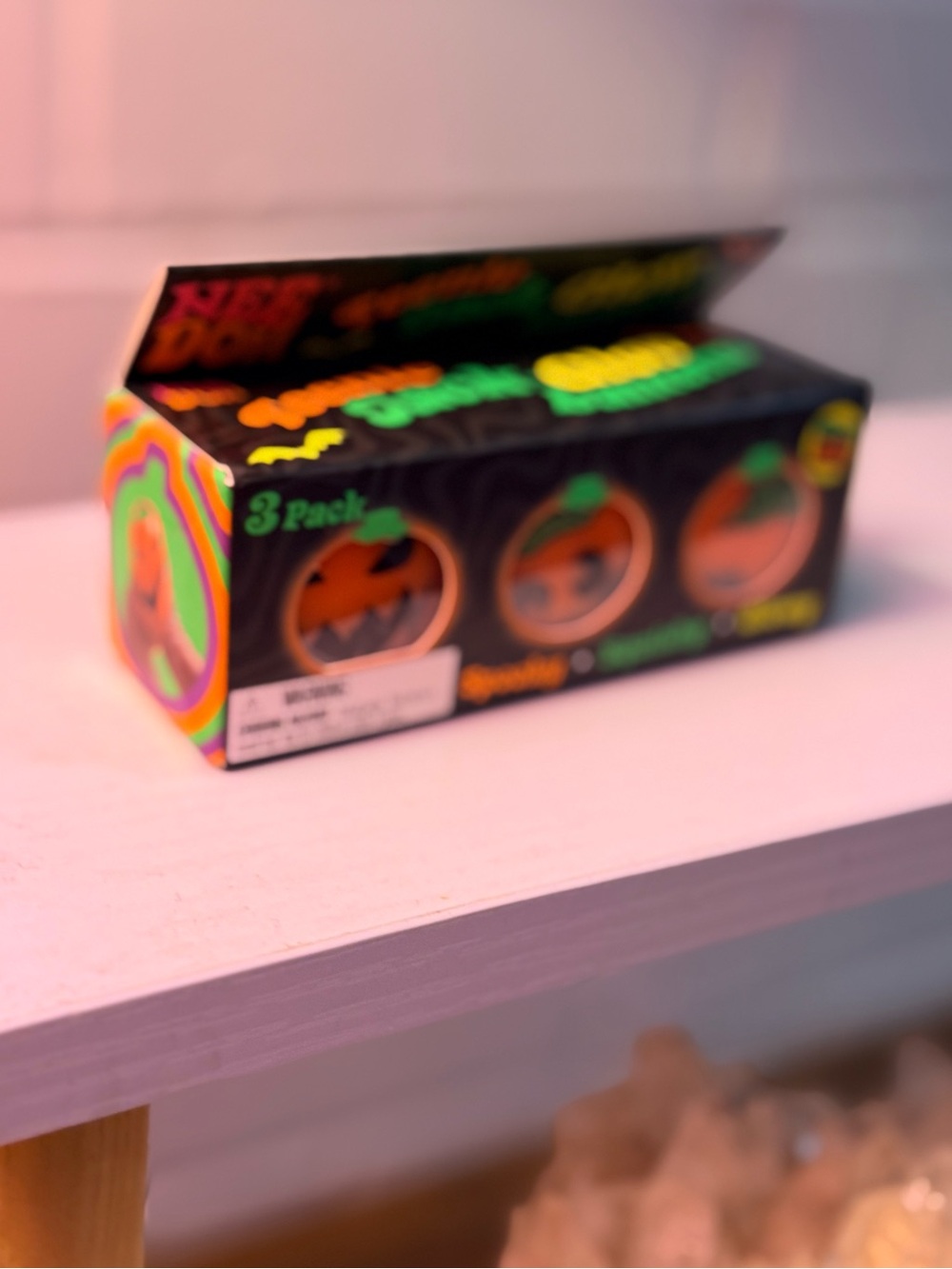 NeeDoh Teenie Jack Glow Lanterns 3 Pack Halloween Squishy NEW - Picture 3 of 6